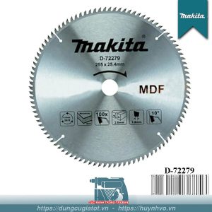 Lưỡi cắt MDF/Laminate 255mm, 100 răng Makita D-72279