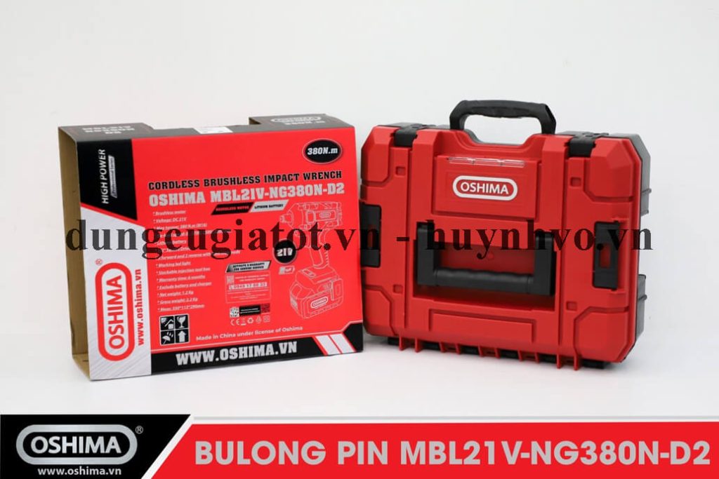Máy siết bu lông pin 21V Oshima MBL21V-NG380N-D2