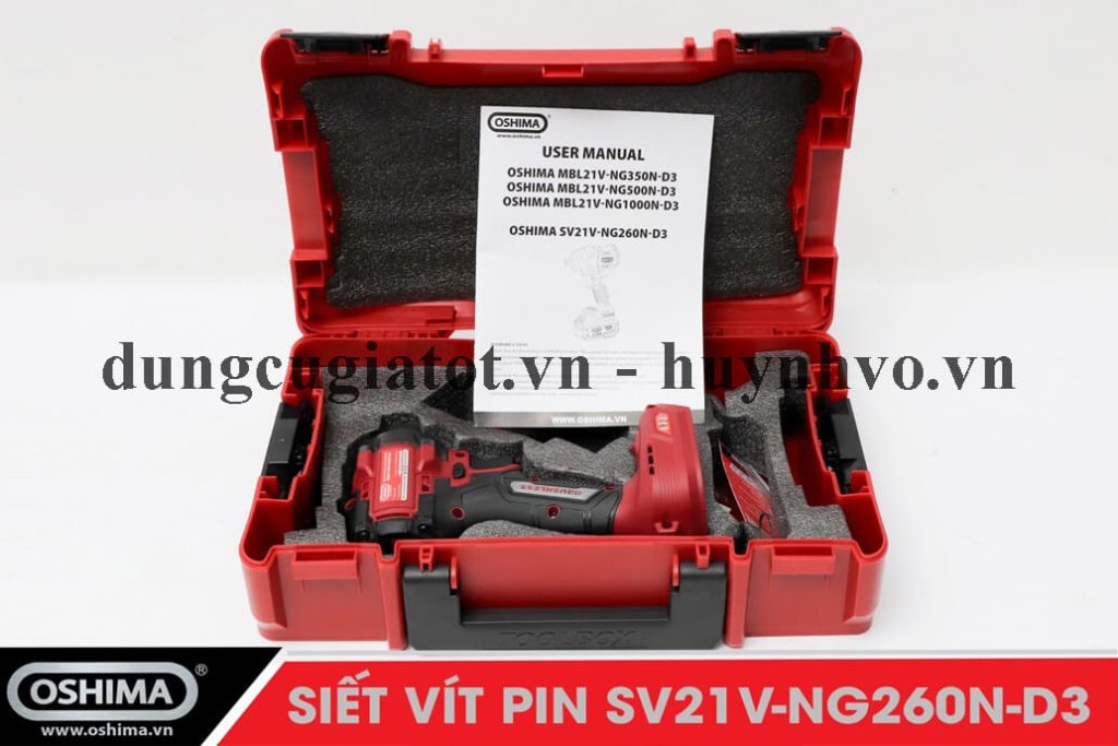 Máy siết vít pin 21V Oshima SV21V-NG260N-D3