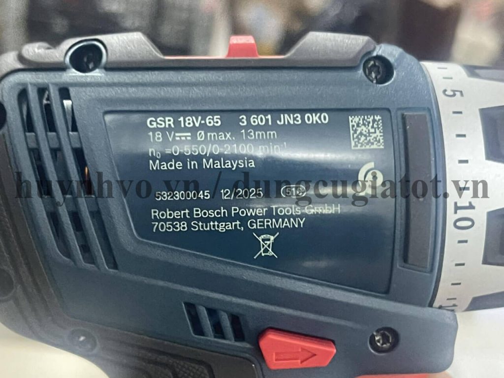 Thông số máy khoan pin Bosch GSR 18V-65