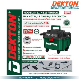Máy hút bụi và thổi bụi dùng pin 21V Dekton M21-HB16PROMAX